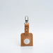 Leather airtag bag charm with carabiner - Mustard Yellow