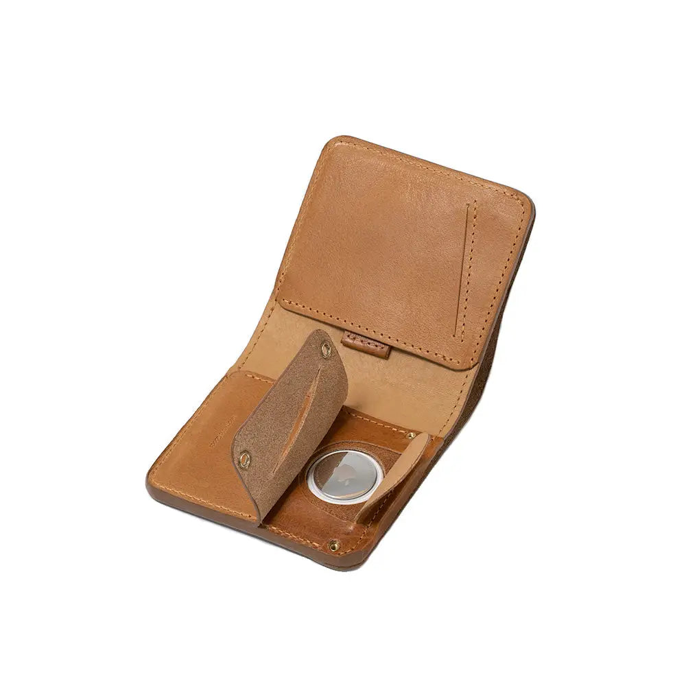 Leather airtag billfold wallet 1.0 - Camel