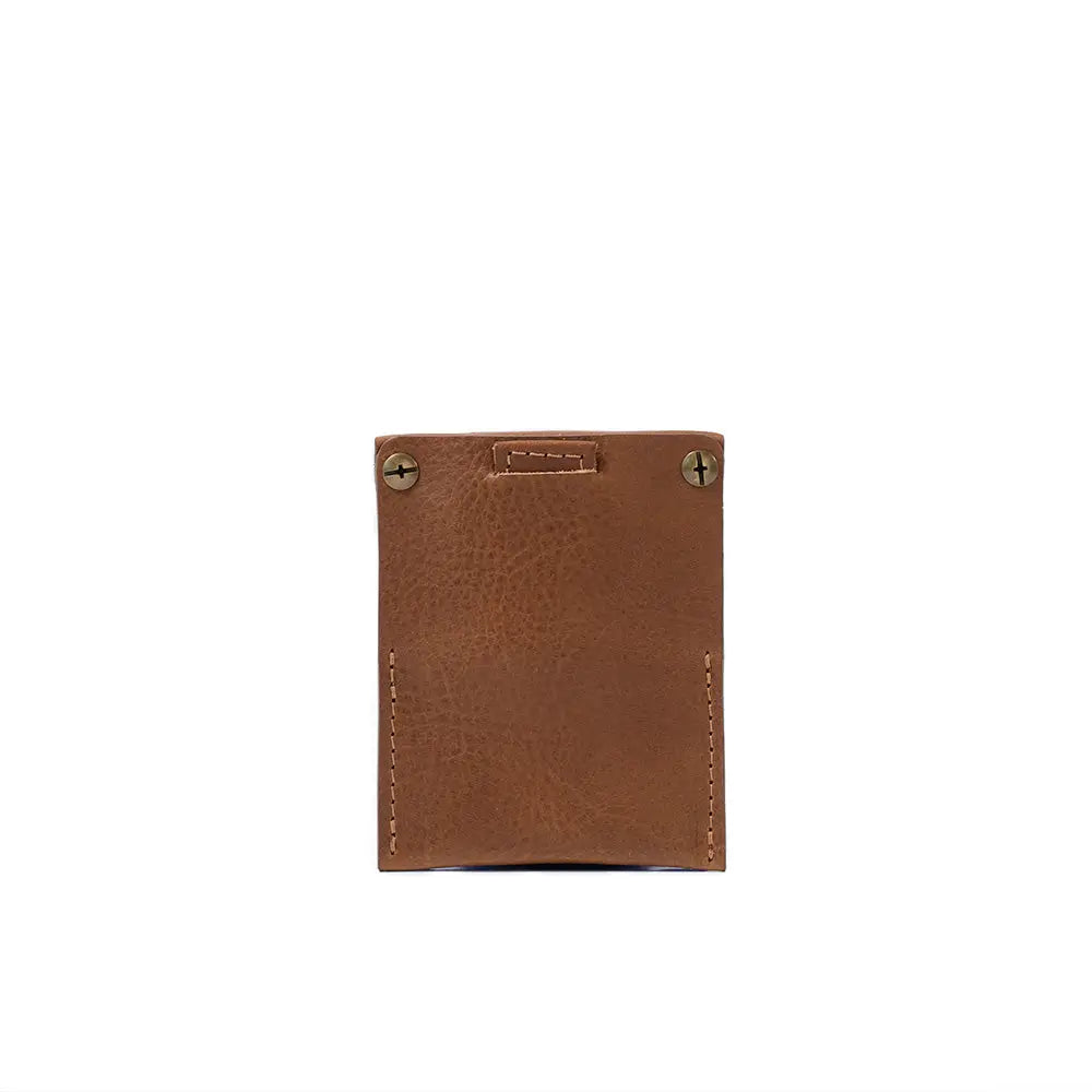 Leather airtag card holder 2.0 - Brown