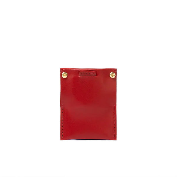 Leather airtag card holder 2.0 - Red