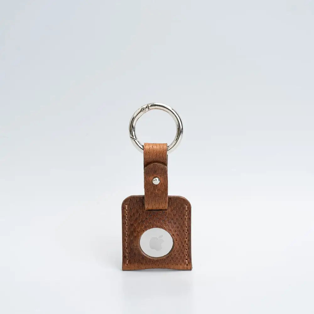 Leather airtag keychain