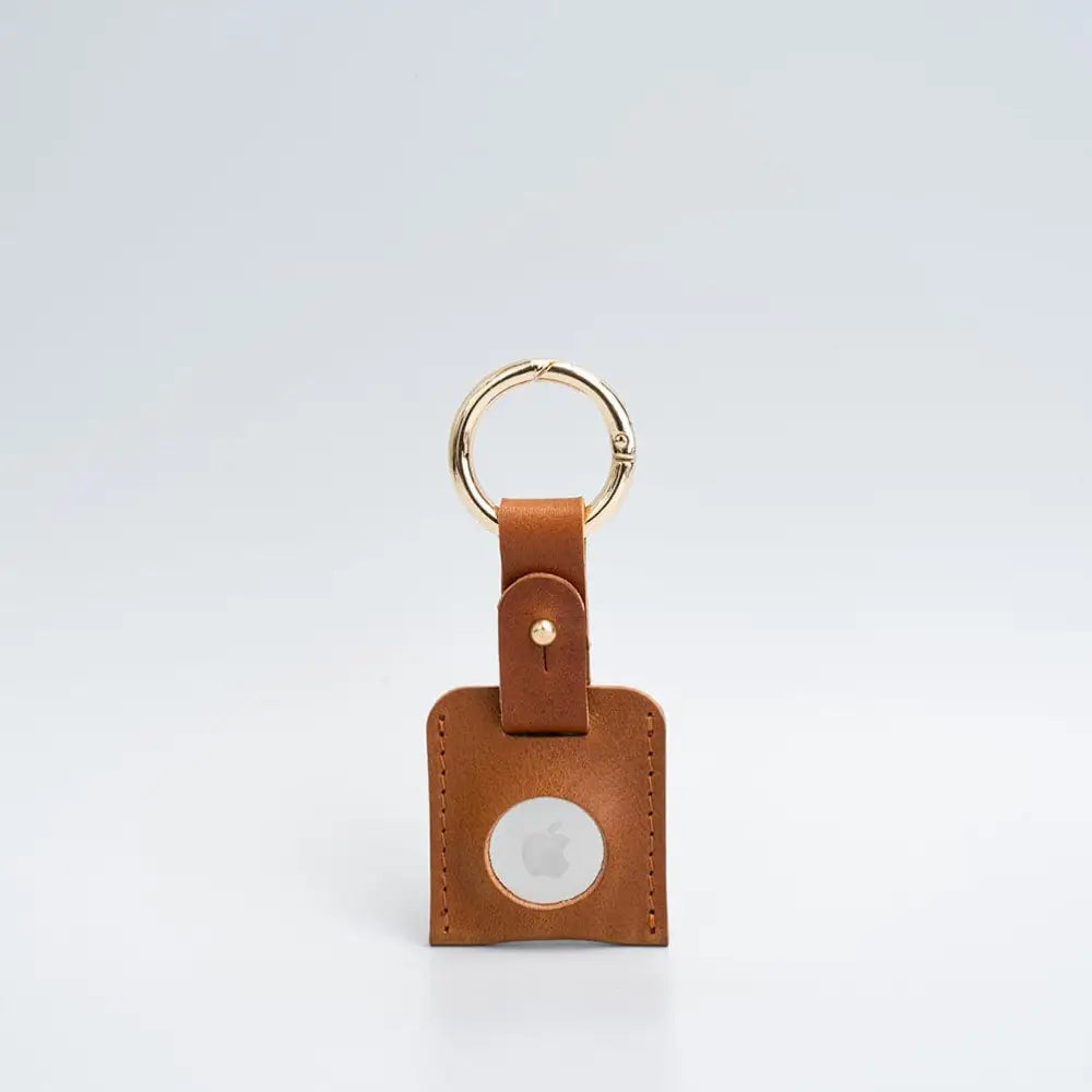 Leather airtag keychain