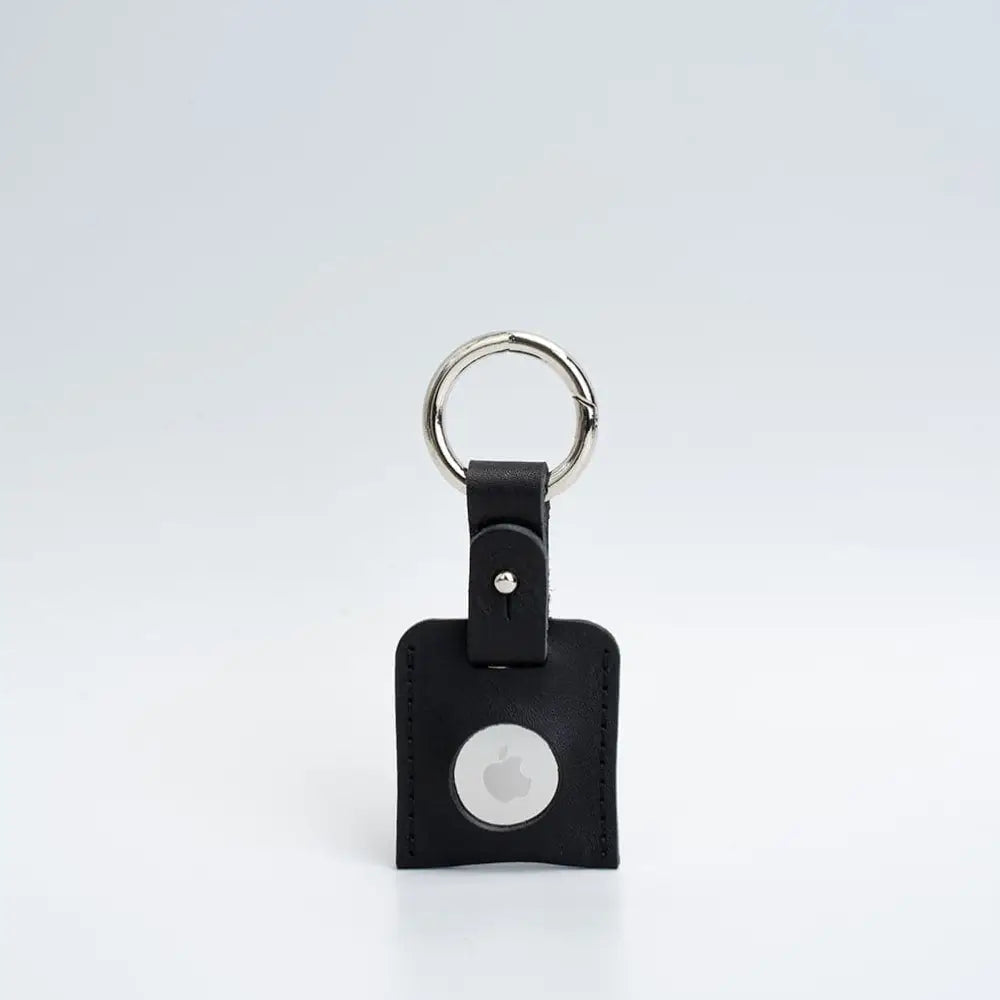 Leather airtag keychain - Black