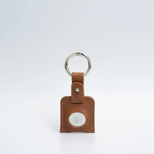 Leather airtag keychain - Brown