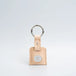 Leather airtag keychain - Natural Beige