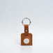 Leather airtag keychain - Tan