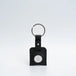 Leather airtag keyring - Large / Black Snake Print