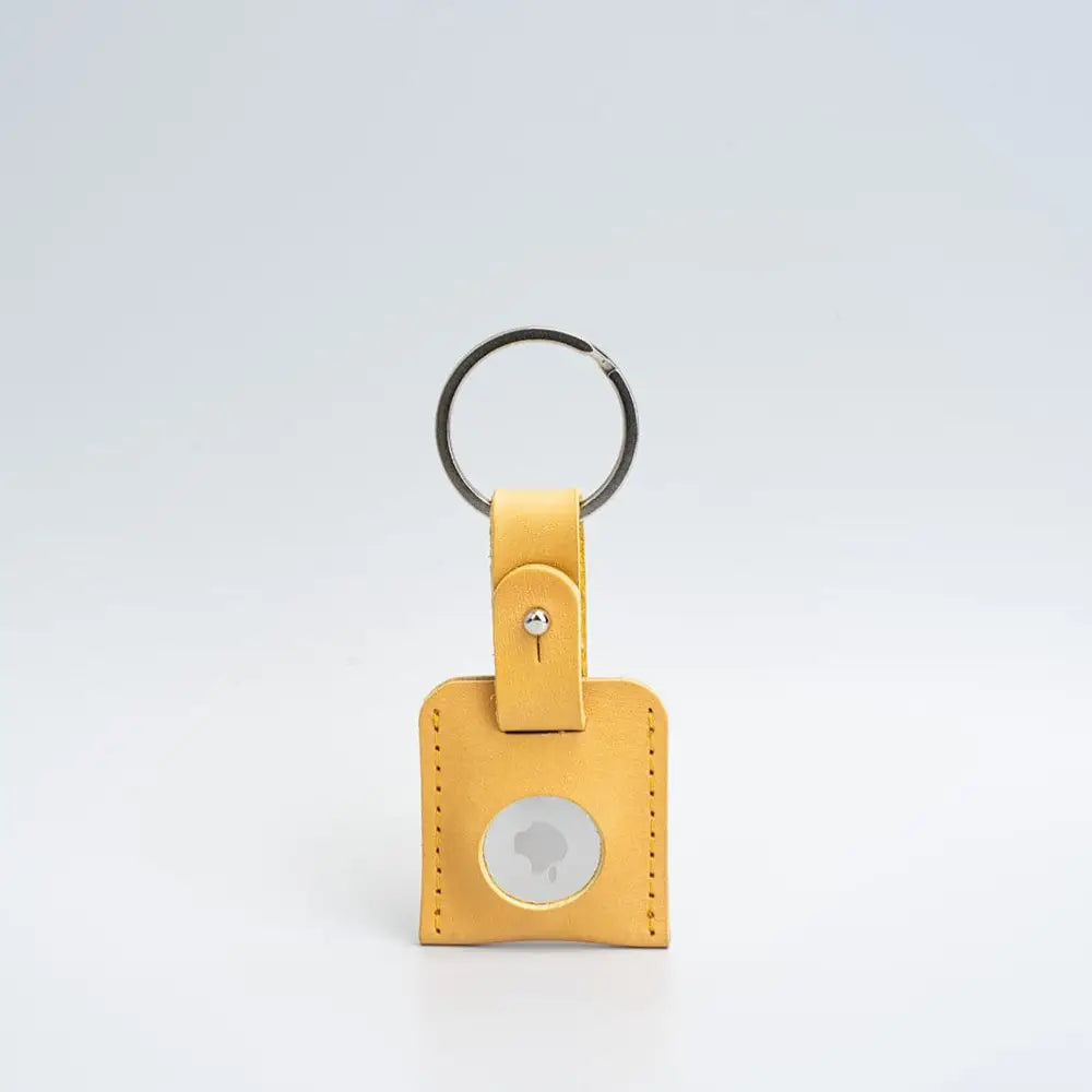 Leather airtag keyring - Large / Mustard Yellow