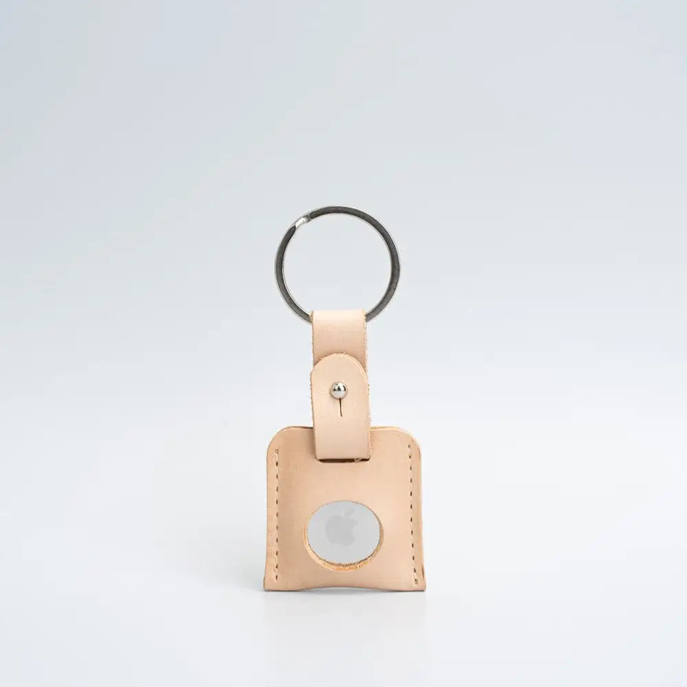 Leather airtag keyring - Large / Natural Beige