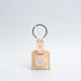 Leather airtag keyring - Large / Natural Beige