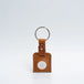 Leather airtag keyring - Large / Tan