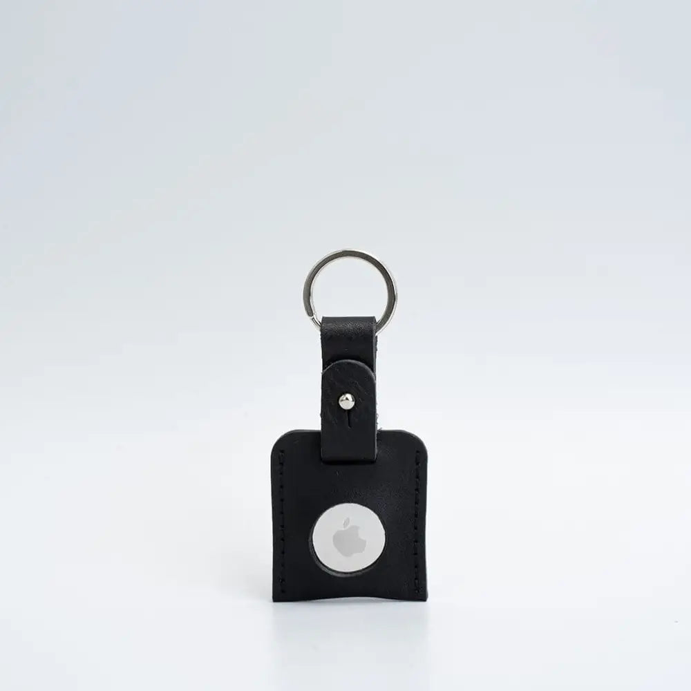 Leather airtag keyring - Small / Black