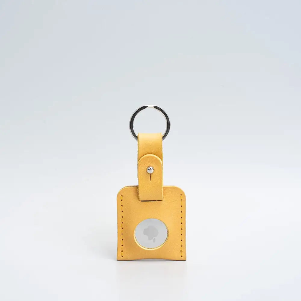 Leather airtag keyring - Small / Mustard Yellow