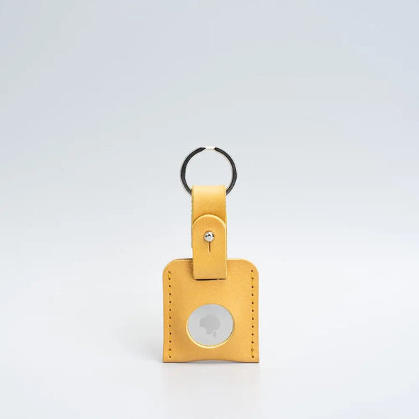 Leather airtag keyring - Small / Mustard Yellow