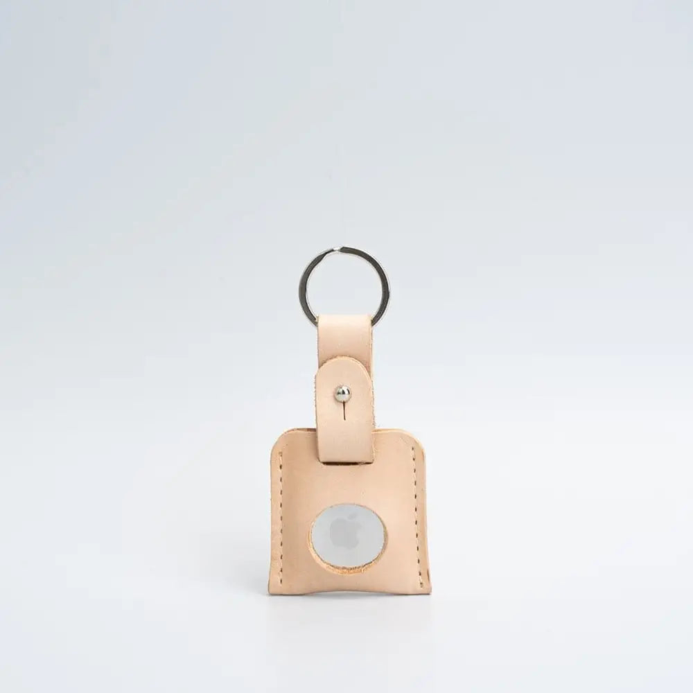 Leather airtag keyring - Small / Natural Beige