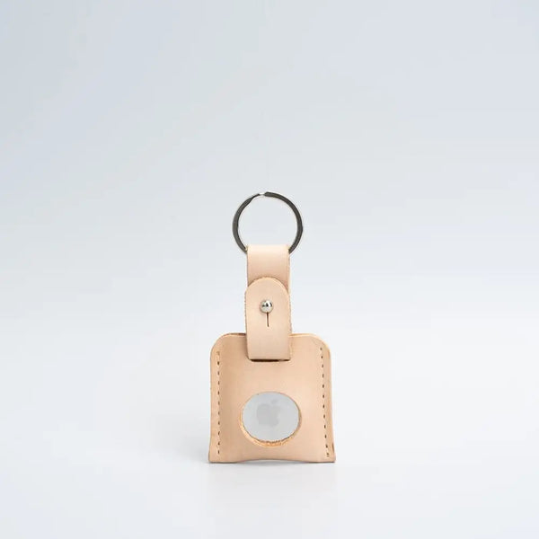 Leather airtag keyring - Small / Natural Beige