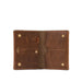 Leather airtag travel wallet - Brown Snake Print