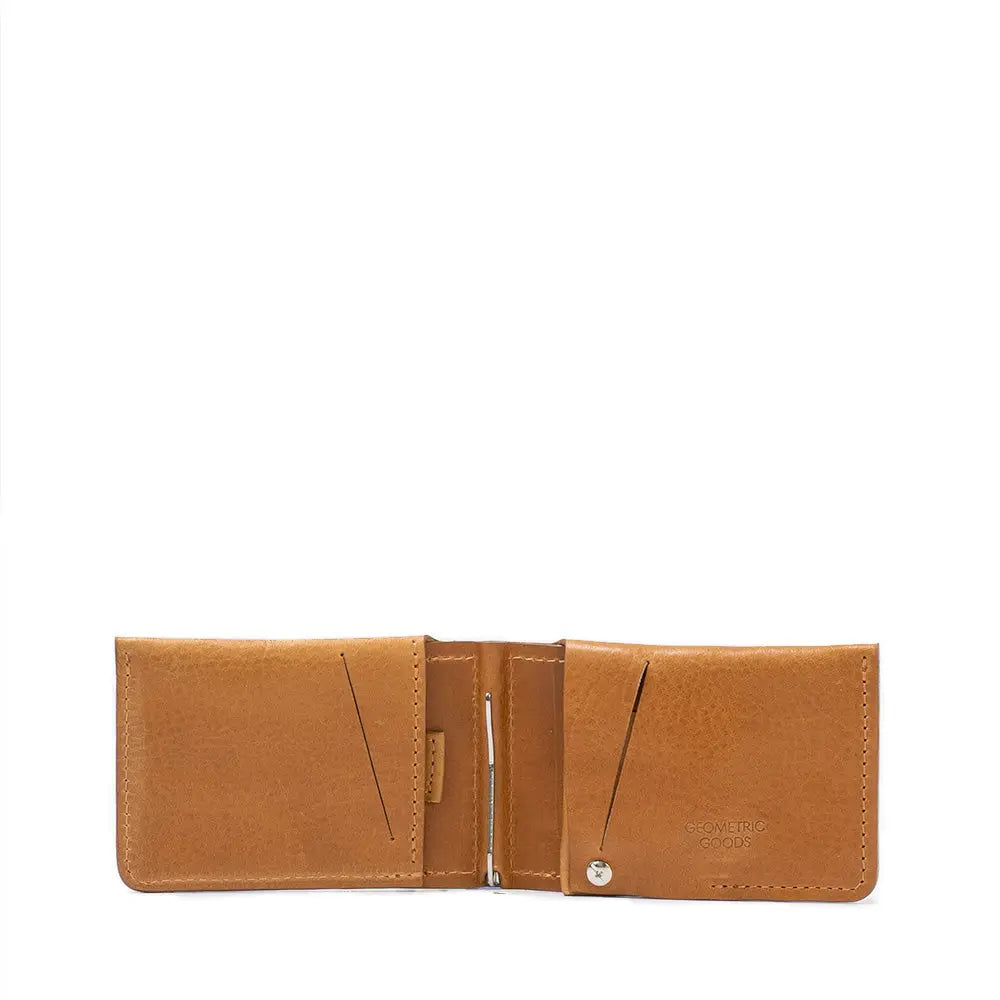 Leather airtag wallet with money clip