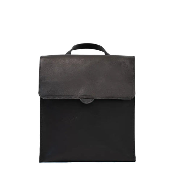 Leather backpack - fibonacci (black) - Black