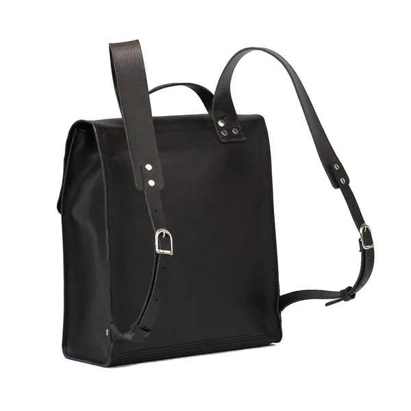 Leather backpack - fibonacci (black) - Black