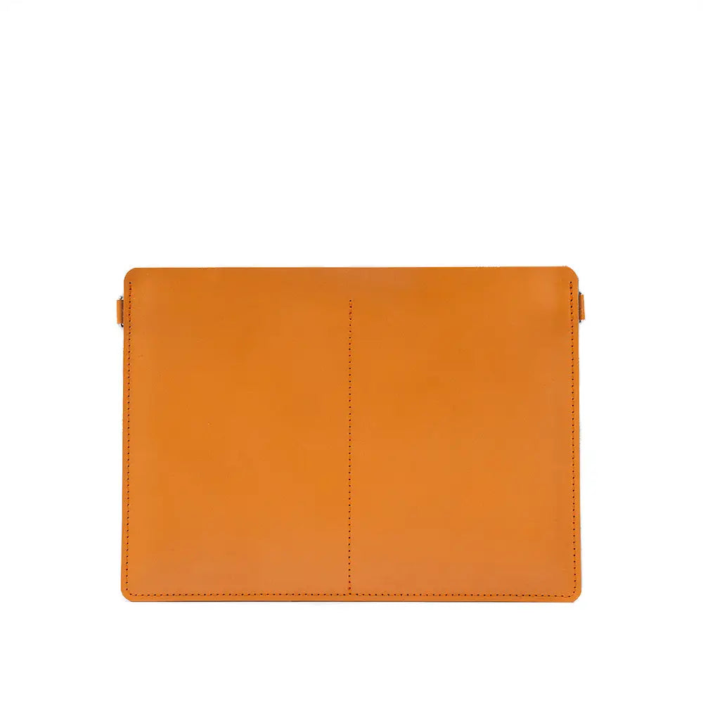 Leather bag for macbook - the minimalist 4.0 - Deep Saffron