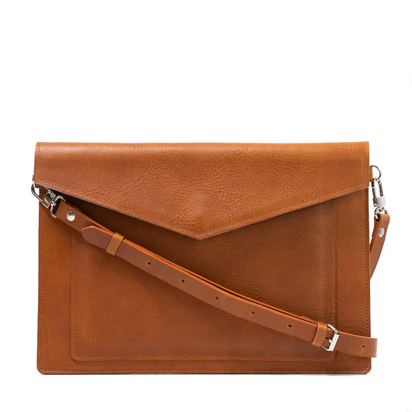 Leather bag for macbook with a pocket for ipad - MacBook