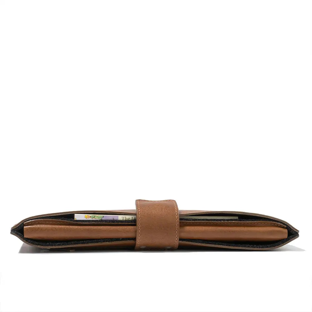 Leather bag for macbook with zipper pocket