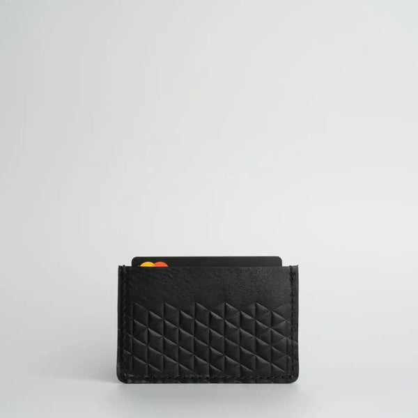 Leather card holder - geometric net