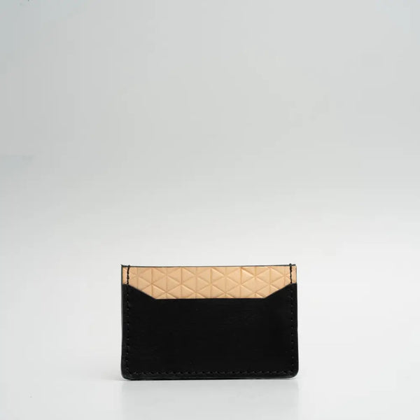 Leather card holder - geometric net