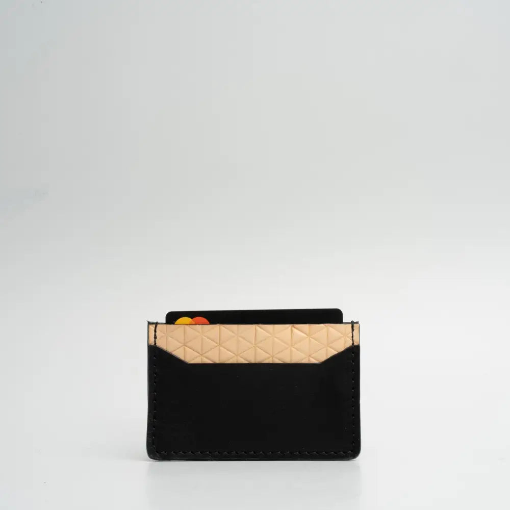 Leather card holder - geometric net