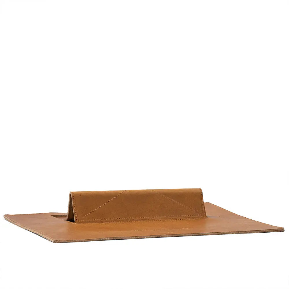 Leather desktop mat for ipad - Camel