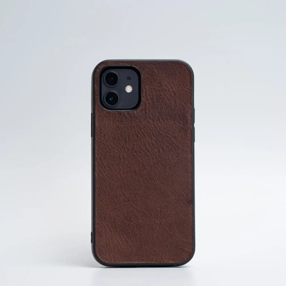 Leather iphone case - blank - Mahogany / iPhone 12 Mini