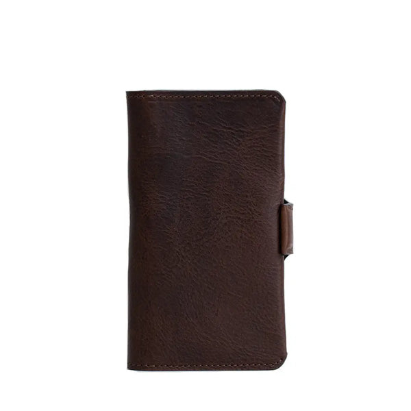 Leather iphone folio wallet with magsafe - the minimalist