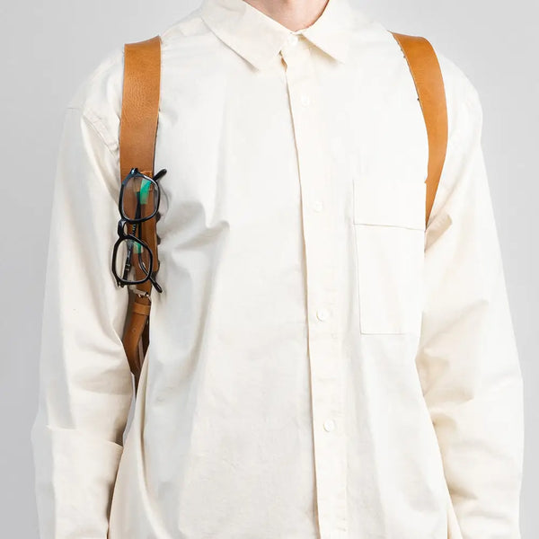 Leather laptop backpack - the minimalist (camel) - Camel