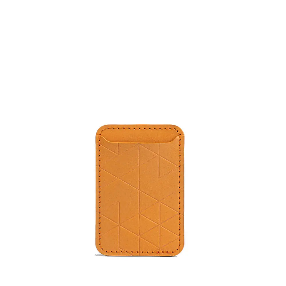 Leather magsafe wallet - vectors - Deep Safron