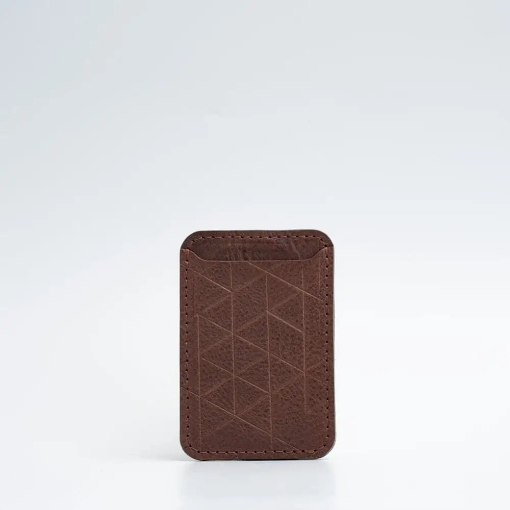 Leather magsafe wallet - vectors - Mahogany