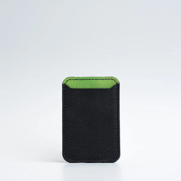 Leather wallet with magsafe - two colors - Apple Green