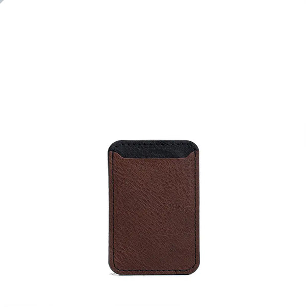 Leather wallet with magsafe - two colors - Mahogany