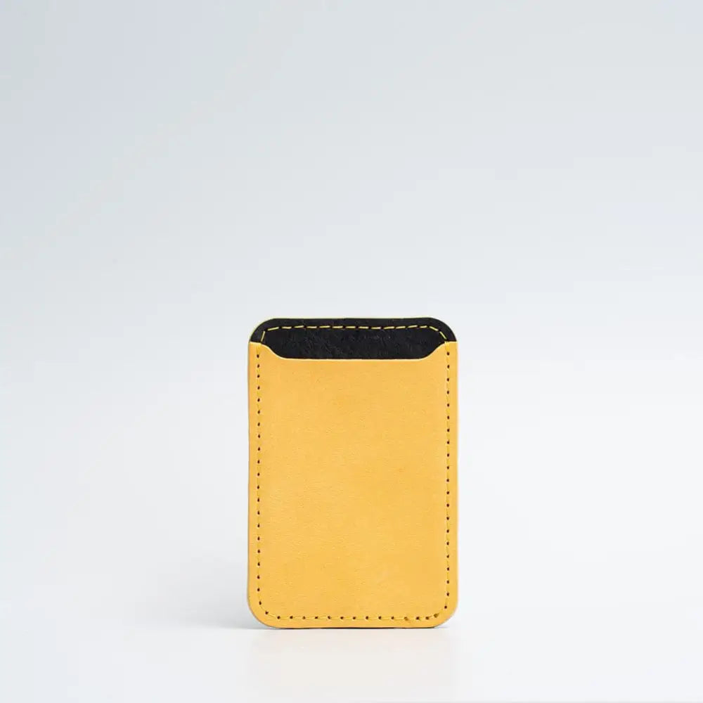 Leather wallet with magsafe - two colors - Mustard Yellow