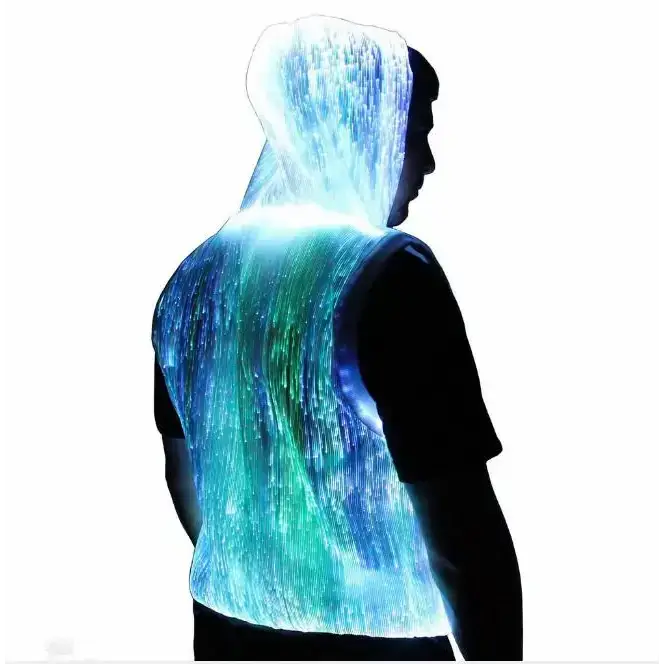 Led tank top luminous men's hoodie rgb light up t shirt with hood Nexellus