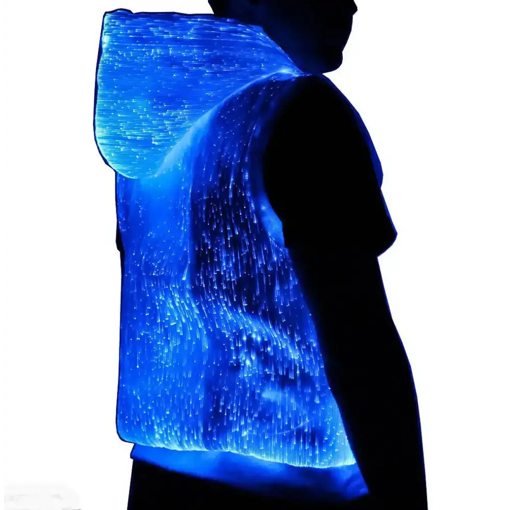 Led tank top luminous men's hoodie rgb light up t shirt with hood Nexellus