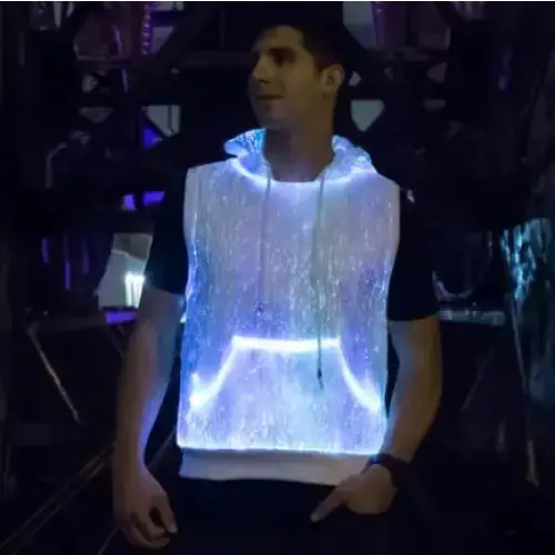 Led tank top luminous men's hoodie rgb light up t shirt with hood Nexellus