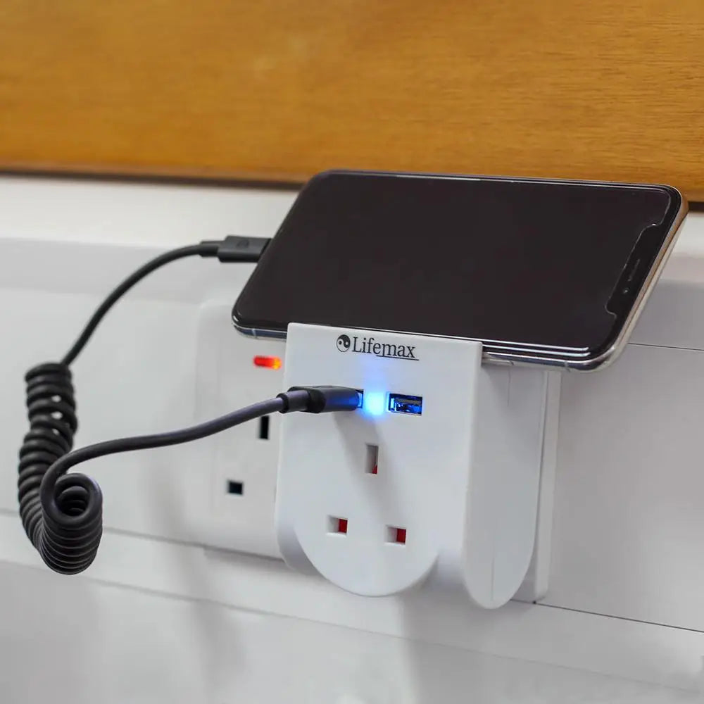 Lifemax plug through usb charger