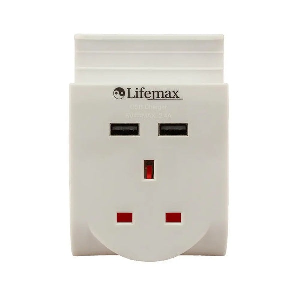 Lifemax plug through usb charger