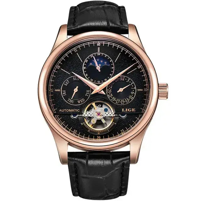 Lige brand men watches automatic mechanical watch tourbillon sport Nexellus