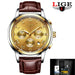 Lige casual fashion trend business waterproof belt watch men's Nexellus