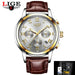 Lige casual fashion trend business waterproof belt watch men's Nexellus