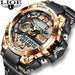 Lige dual display electronic quartz watch new design luminous watch Nexellus