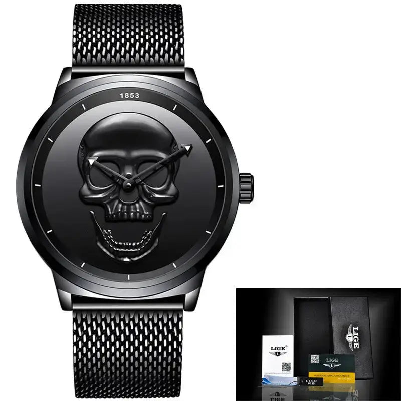 Lige simple skull stereoscopic watch Nexellus