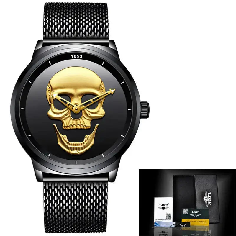 Lige simple skull stereoscopic watch Nexellus